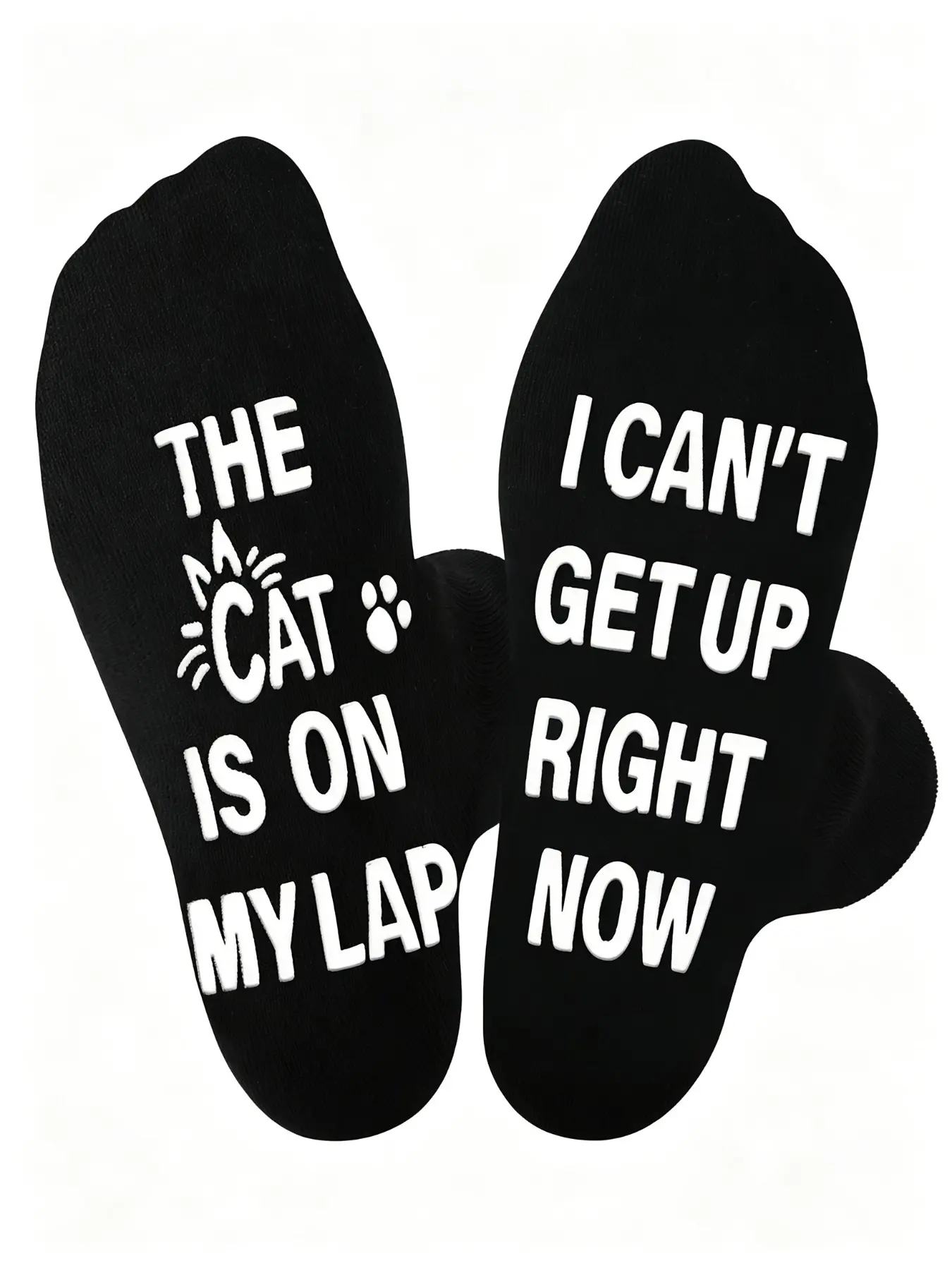 Creative Cat Lovers' Men's Crew Socks, Comfortable with Fun Cat Paw Design, Perfect for Home, Daily Wear, Gifts for All Seasons, Casual Comfy Socks