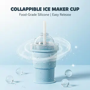 Ice Hockey Folding Ice Hockey Cup Food Grade Silicone Ice Box Artifact Ice Grid Ball Silicone Summer Ice Cup Mould