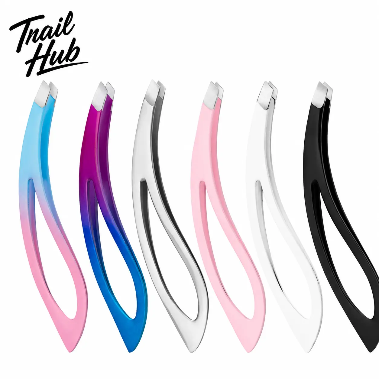 Precision-engineered stainless steel tweezers with angled tip for effortless eyebrow shaping, fine hair removal, and precise cosmetic application—ideal for professional makeup artists and daily personal grooming use