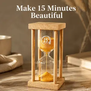 Square Wooden Creative Hourglass Decor, Elegant Simple Anti-Drop Design, Kids Gift Timer Sandglass, Modern Home Decoration