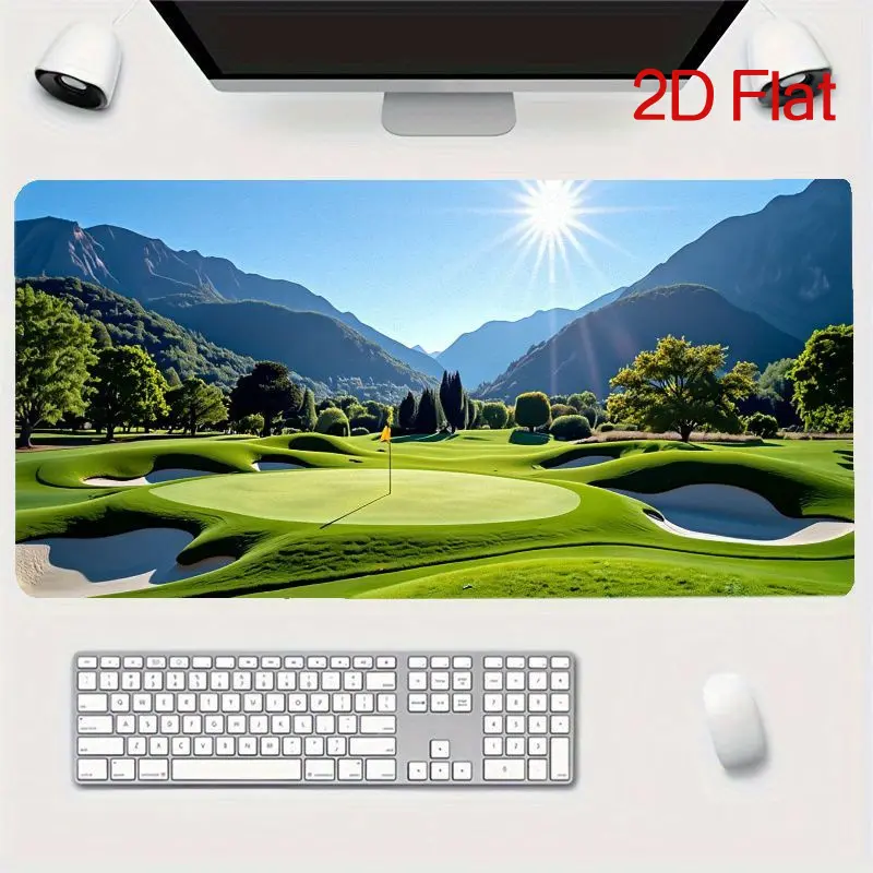 1pc golf-themed mouse pad, non-slip mouse pad, computer decoration accessory, desktop decoration, dirt-resistant gaming mouse pad, a super-long desk mat for gamers, an ideal gift for stylish office desk decoration and study accessories.