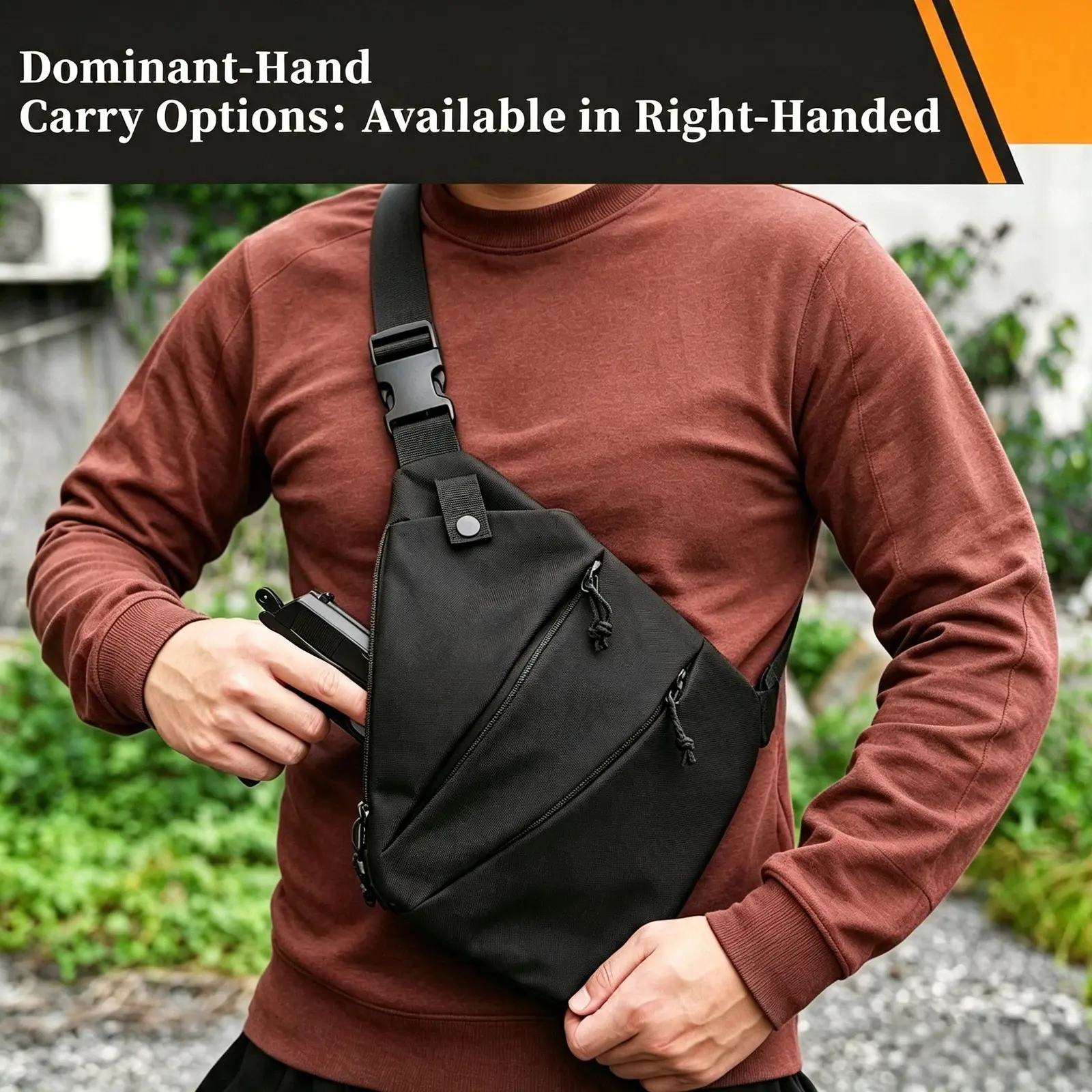 Concealed Carry Gun Holster Bag for Men CCW Tactical Sling Bag Crossbody Chest Pack Quick Access Pistol Holster EDC