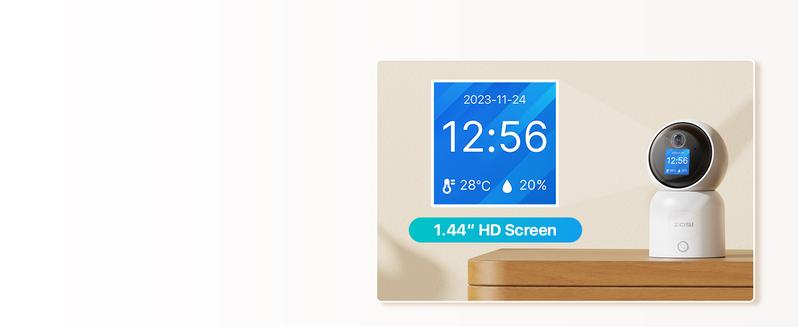 ZOSI 4MP 2 Way Video Security Camera, C519M 360° View HD Monitor, Plug-in 2.4G/5G Dual-Band WiFi Smart Home Indoor Cam,One-Touch Call,Human Detection,Pan/Tilt,Cloud & Memory Card Storage Recording Night Vision Privacy Mode