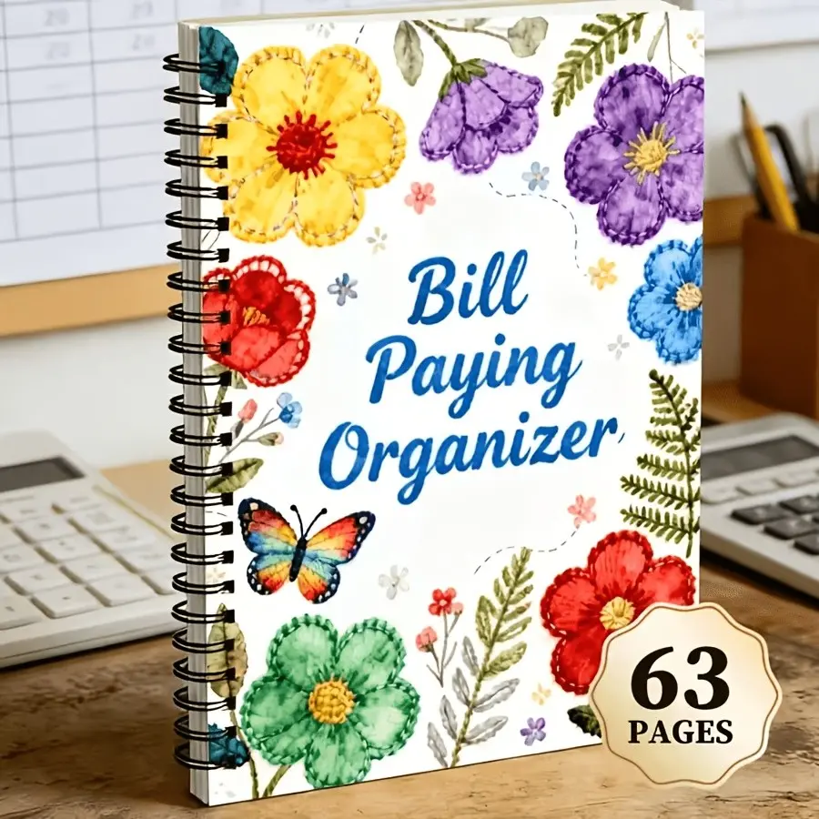 Family Bill Tracker Notebook, 63 Pages for Expense Records, Financial Management, Daily Spending Tracking, Monthly Budget Control