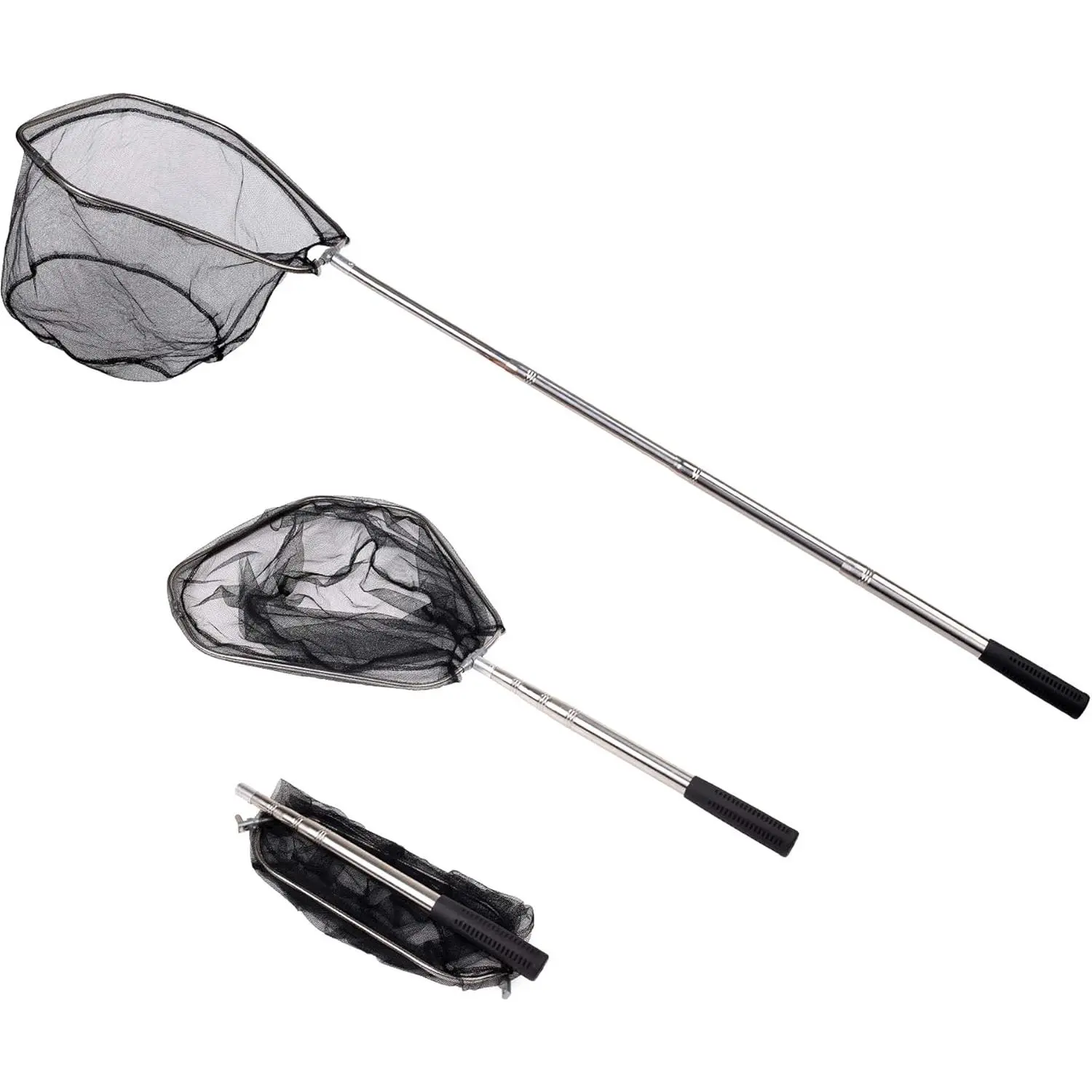 Fishing Landing Net with Telescoping Pole Handle, Fishing net Freshwater  Kids Men Women, Extend to 40-63 Inches New model