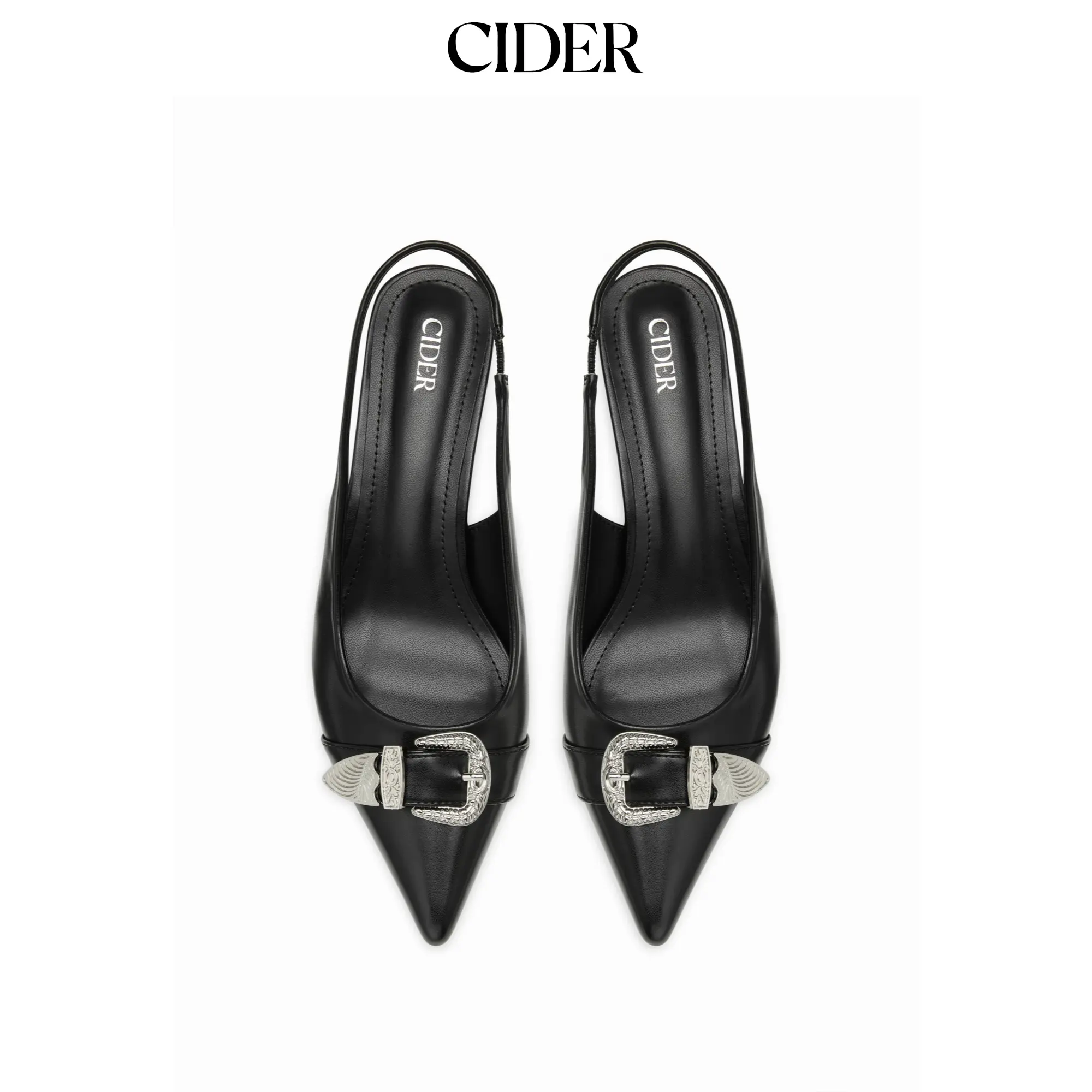 Cider BUCKLE DECOR SLINGBACK KNITTED HEELS