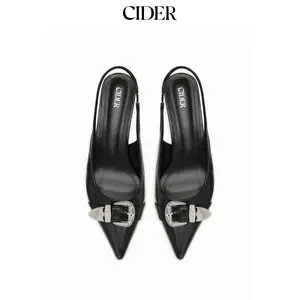 Cider BUCKLE DECOR SLINGBACK KNITTED HEELS