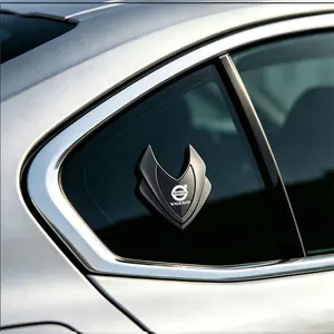 Car Triangular Shield Sticker, Three Colors Available, Customizable 3D Metal Decal for Volvo Models, Body Decoration Accessory