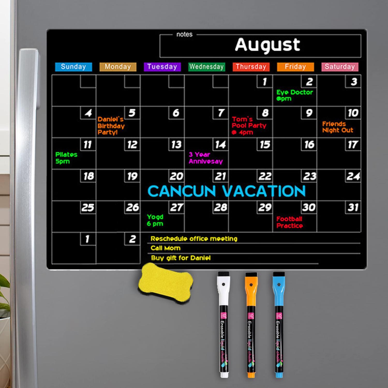 Magnetic Dry Erase Calendar for Fridge