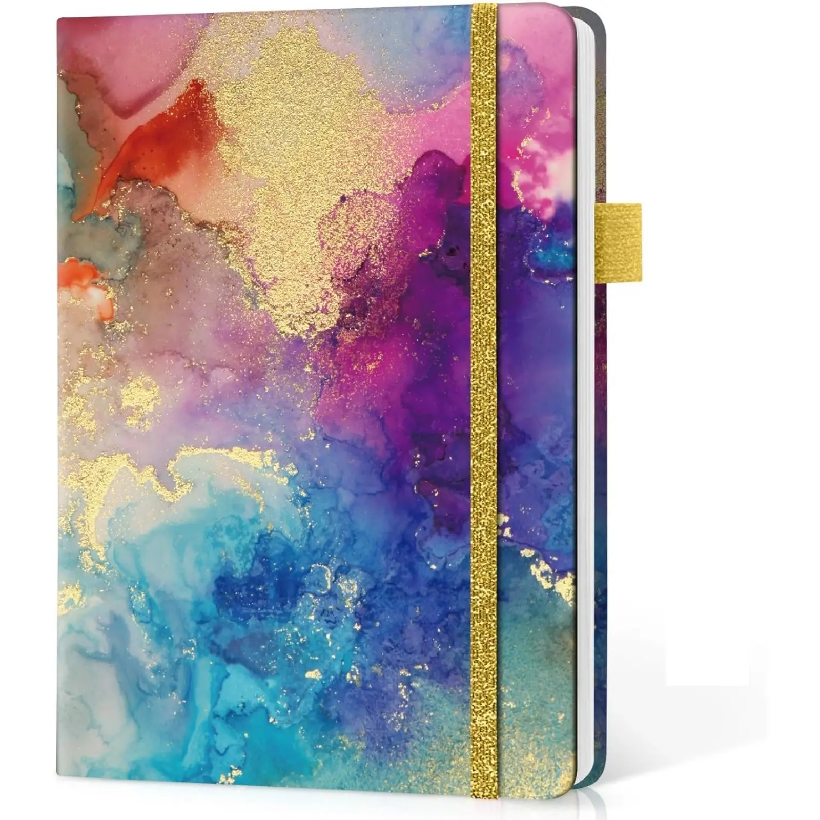Lined Journal Notebook for Women & Men, Hardcover Leather Journal for writing, A5 College Ruled Notebook for Work & Note Taking, Perfect for Office School Home Supplies, 160 Pages, Color Splash, Aesthetic Notebook