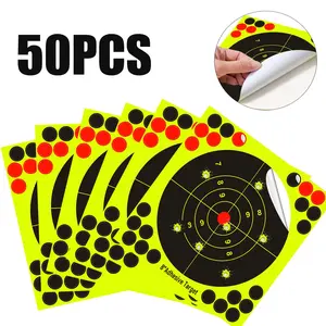 50-Pack 8-Inch Splatter Target Stickers, Self-Adhesive Shooting Paper, Color-Changing Reactive Targets, Ideal for Archery, Dart, and Airsoft Practice, Suitable for Indoor and Outdoor Use silhouette