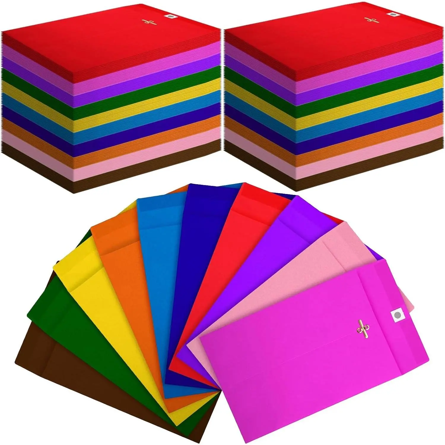300 Pcs 6x9 Clasp Envelopes 28lb Manilla Envelopes Heavy Duty Clasp and Gummed Closures Colored Kraft Catalog Envelopes for Office Business Home(Multicolor)
