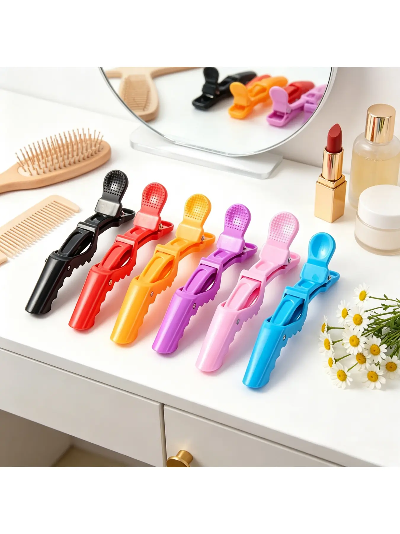 10pcs Professional Anti-Slip Crocodile Hair Clips for Hair Salons, Hair Styling Tools, Hair Grips, Barber Clips, Thick & Long Special Bangs and Perm Clips for Hair Salon Styling, Sectioning Clips for Hair Coloring and Hair Care, Suitable for Daily Use