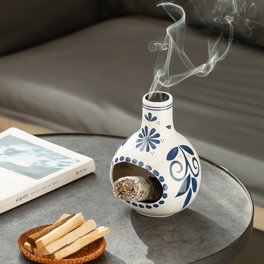 Handmade Holy Wood Ceramic Incense Burner, Modern Fireplace Holder, Simple Cone Shaped Design, Ideal for Meditation & Aromatherapy Decor, Fragrance Accessories
