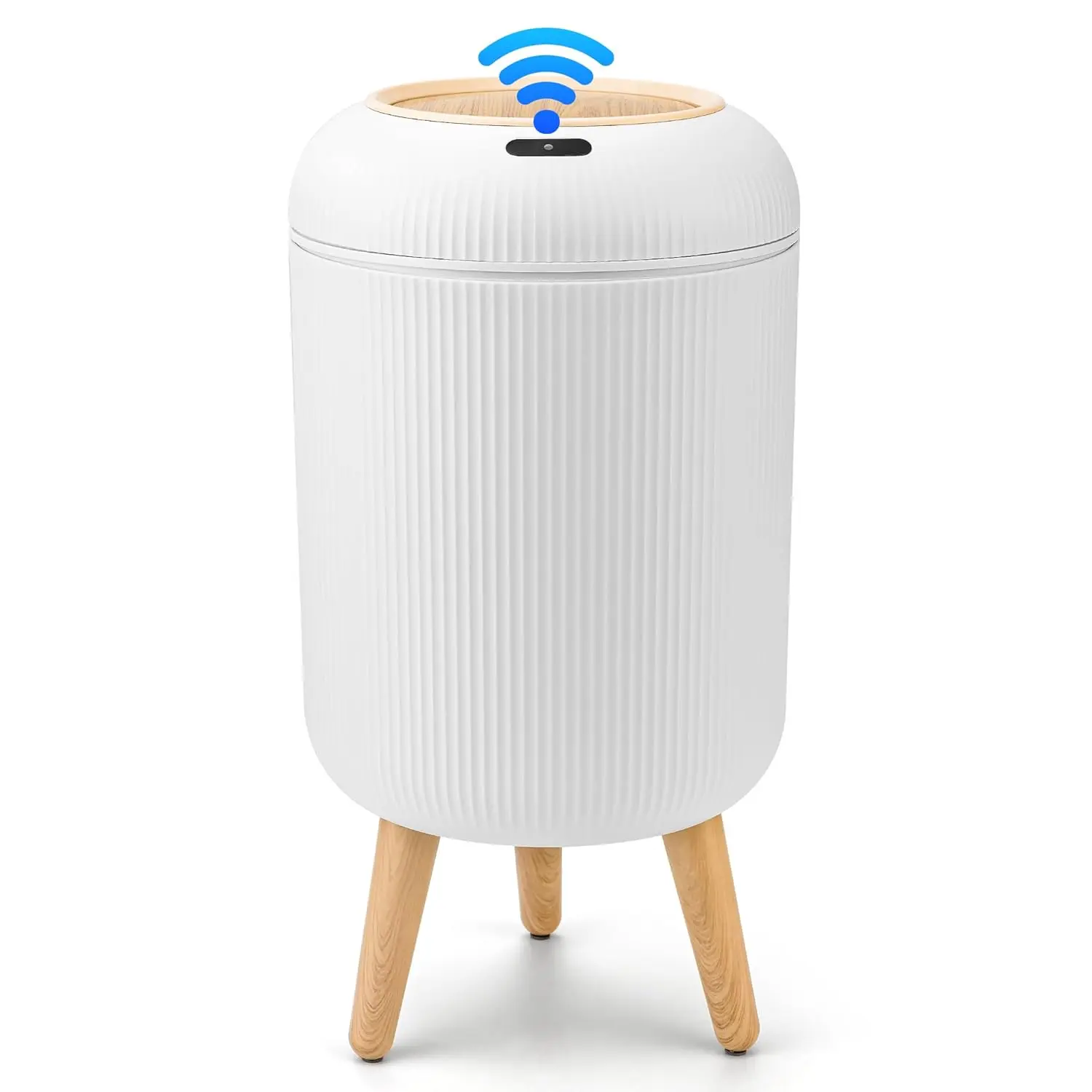 Infrared smart electric trash can luxury striped body elevated leg base moisture proof living room auto sensor waste bin