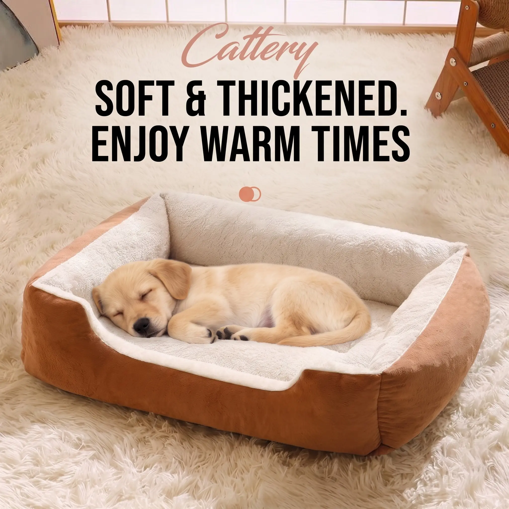 Plush Square Pet Bed for Small Dogs and Cats, Cozy Sofa Bed for All Seasons, Multi-Color Comfortable Pet Furniture, Puppy Bed