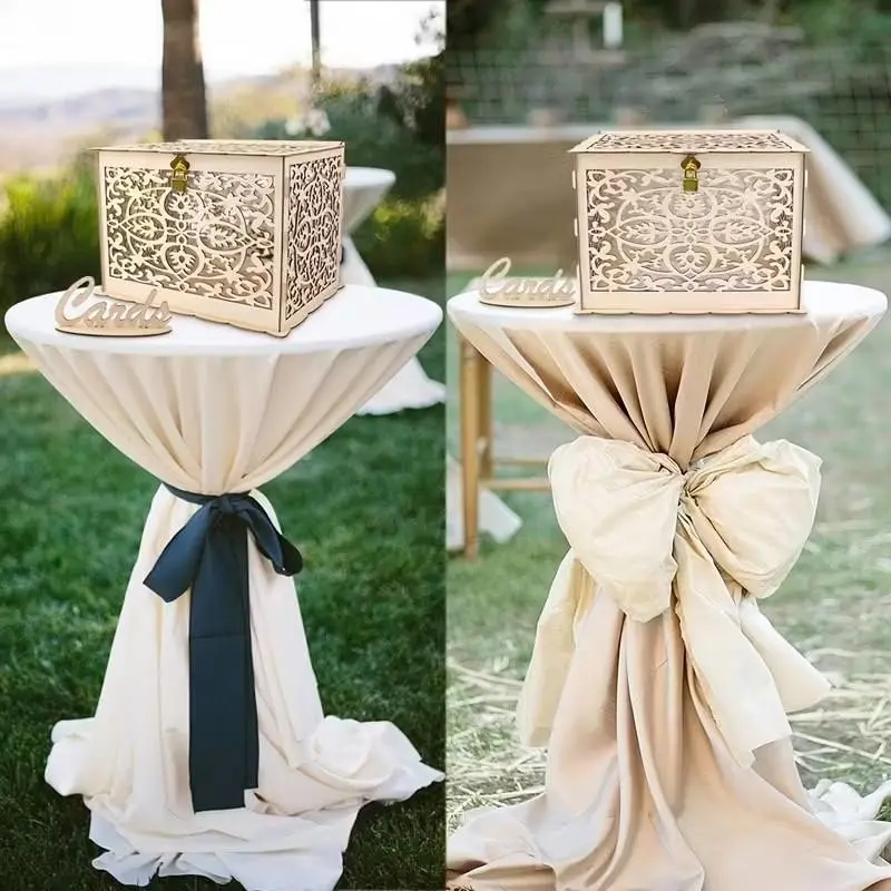 Outdoor Storage Garden Villa Wedding Card Box, Locked Coin Slot Savings Box, Rustic Style Gift Box, Keepsake Box, Card Holder