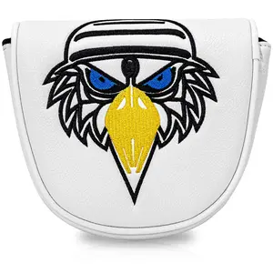Golf Push Rod Cap Sleeve with Eagle Head Embroidery, Thickened Ic Closure, Enhanced Protection & Style for Square/midlet Rods