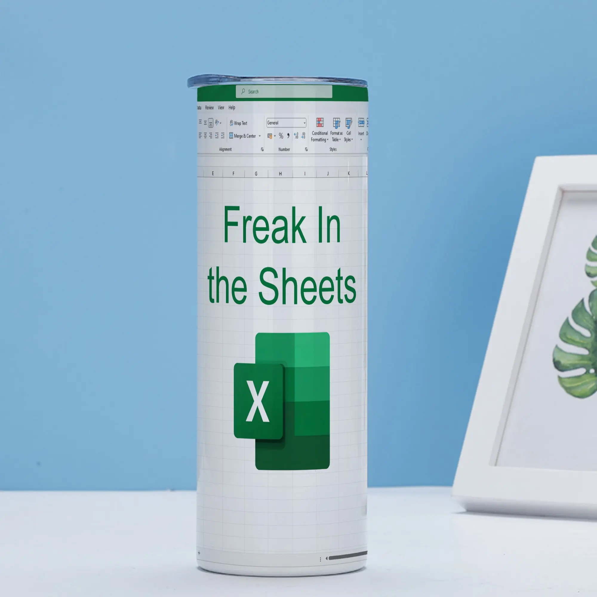 Funny Excel Spreadsheet Freak In The Sheets 20oz Stainless Steel Tumbler, Accounting Bookkeeper Humor Print Insulated Travel Coffee Cup, Office Gift For CPA Accountant Coworkers