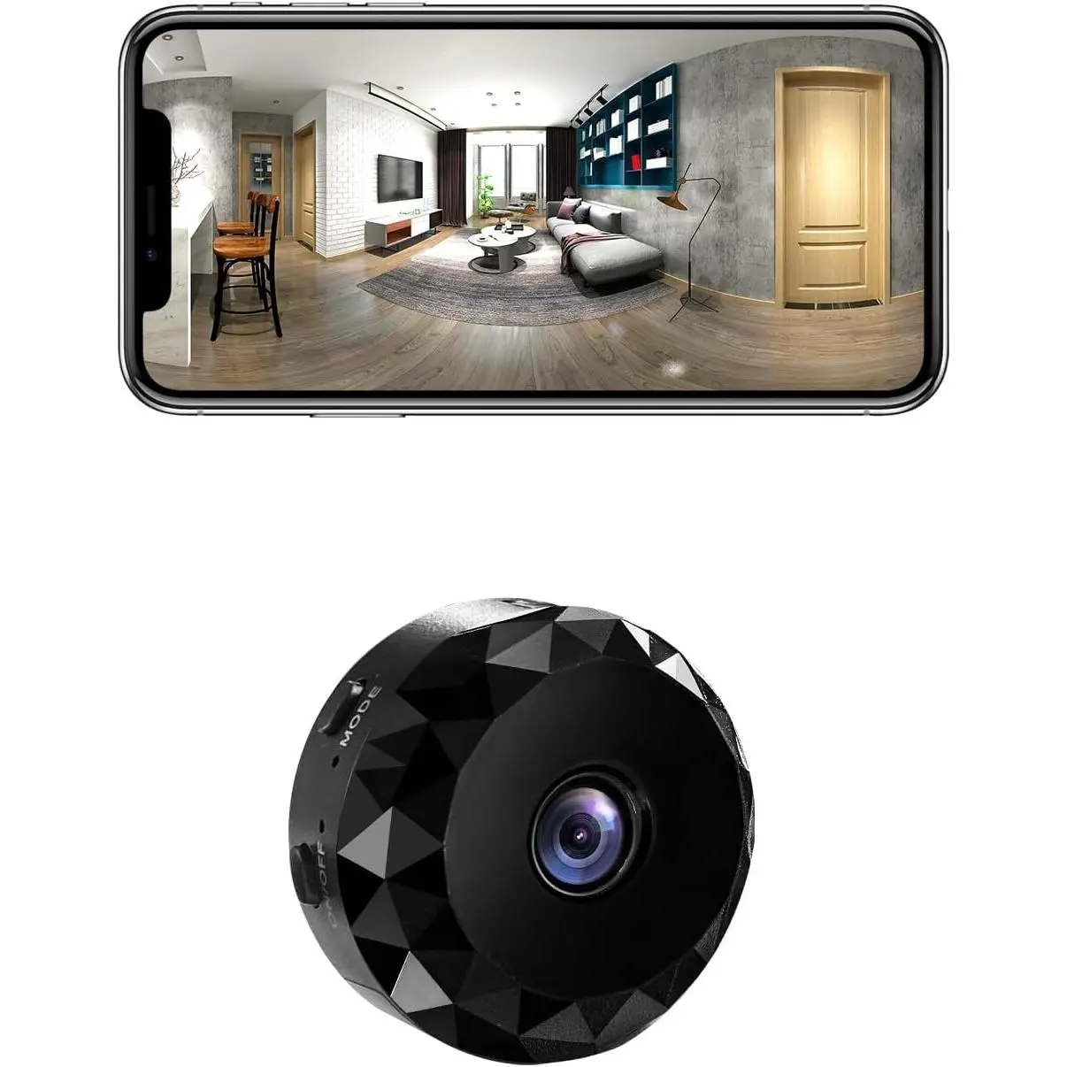 Dome Camera Pet Cam 1080P HD WiFi Wireless Indoor Home Security Surveillance Camera Mini Nanny Cam with App Control Motion Detection (Black)