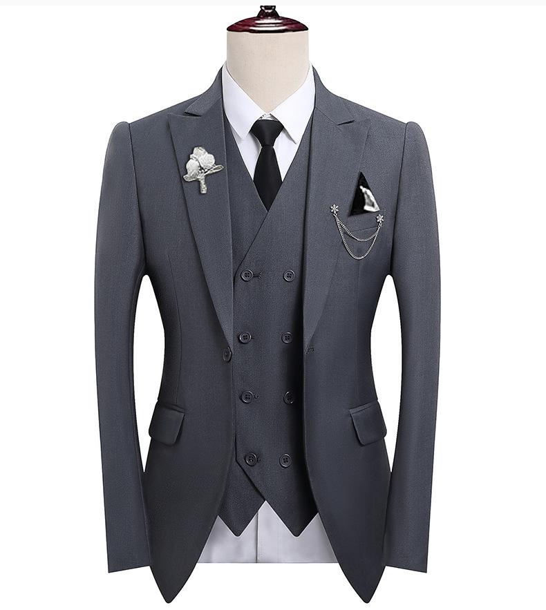 Cross-border New Three-piece Groom Suit Banquet Men's Suit Wedding Dress Amazon Foreign Trade Groomsmen Suit