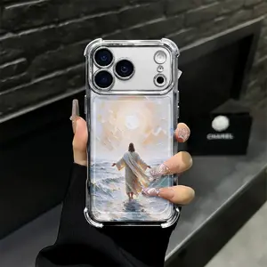 God's Plan Jesus Walking on Water Phone Case Full Camera Lens Protection Shockproof Cover for iPhoneX XS 11 12 1 14 15 16 17 Pro Max and Samsung Galaxy S21-S25,Gift waterproof four-corner airbag drop protection