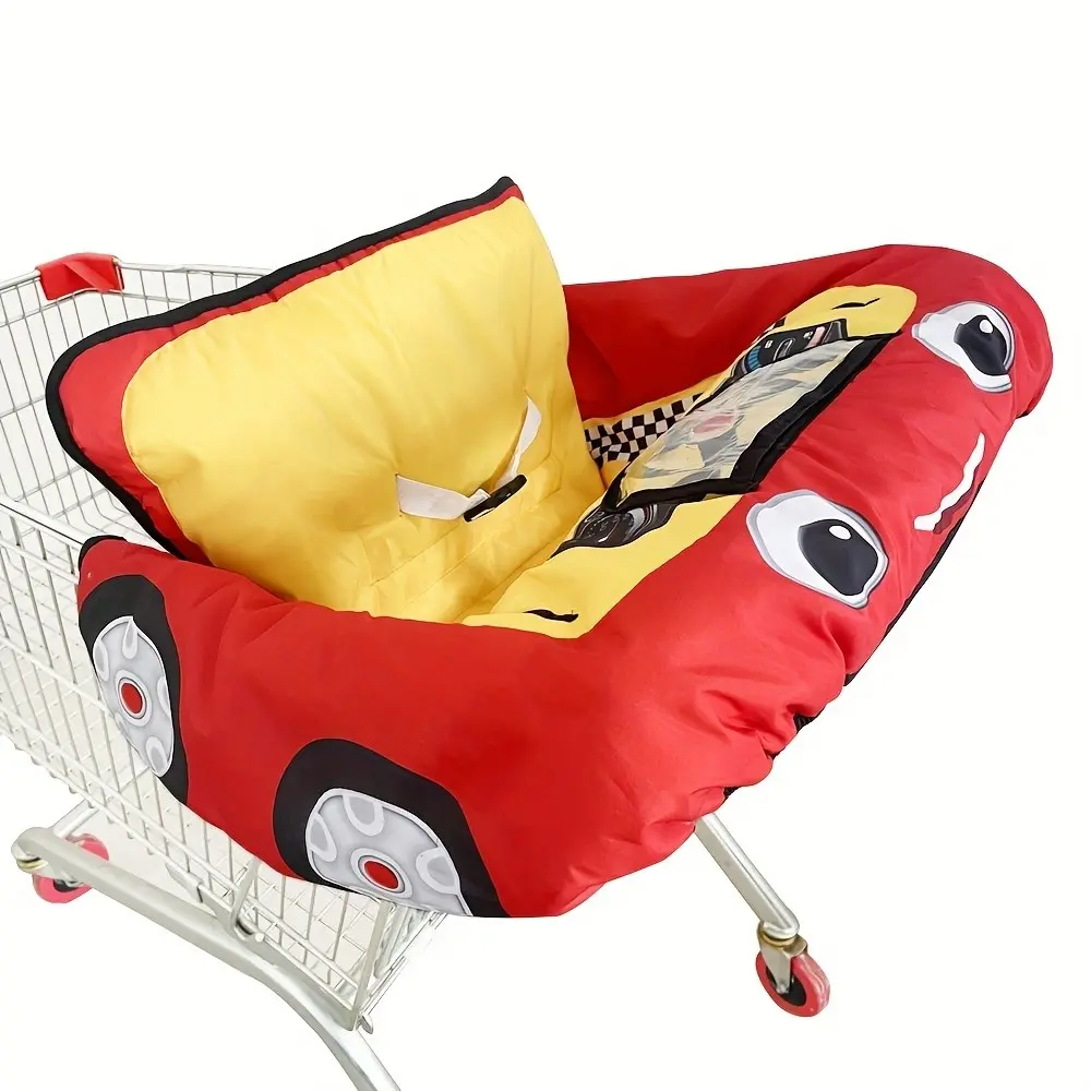 Shopping Cart Seat Cushion, High Chair Cover, Pushcart Protection Pad, Thick Cartoon Car Style, Portable Accessory