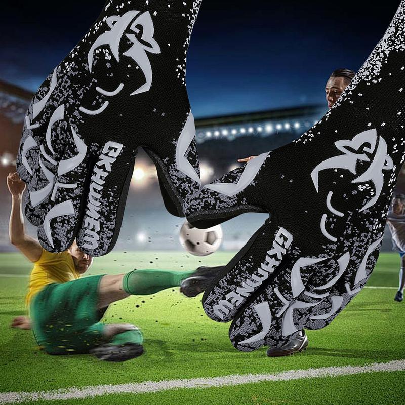 Soccer Goalie Goalkeeper Gloves and Soccer Ball for Youth & Adult, Size 6-10, Enhanced Latex Palm Grip, Breathable Knitted Fabric, Suitable for Game & Training