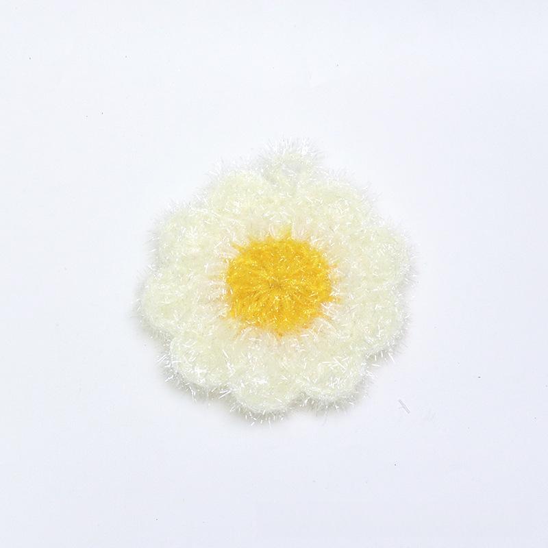 [6-piece set in random colors] Acrylic non-stick oil dishcloth, thickened acrylic flower cleaning cloth in various colors