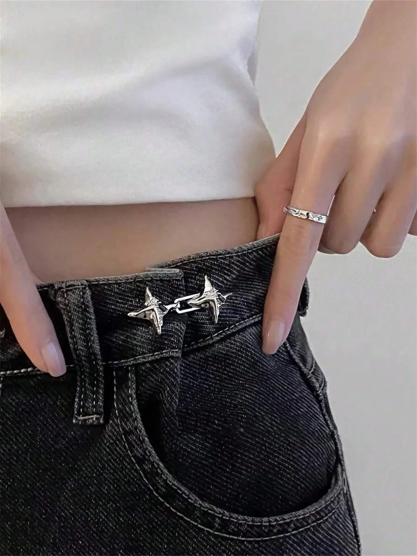3/4/6 Pairs Star-Shaped Jeans Waist Clips, Adjustable Clamps, Reusable Buckles, Perfect Fit and Slimming Effect, Fashionable Accessories