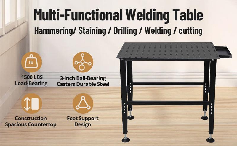 GARVEE Welding Tables: Versatile Steel Workbenches with 36"x24" and 36"x19" Surfaces, 1500lbs and 1200lbs Load Capacities, Ideal for Heavy-Duty Welding and Fabrication Projects.