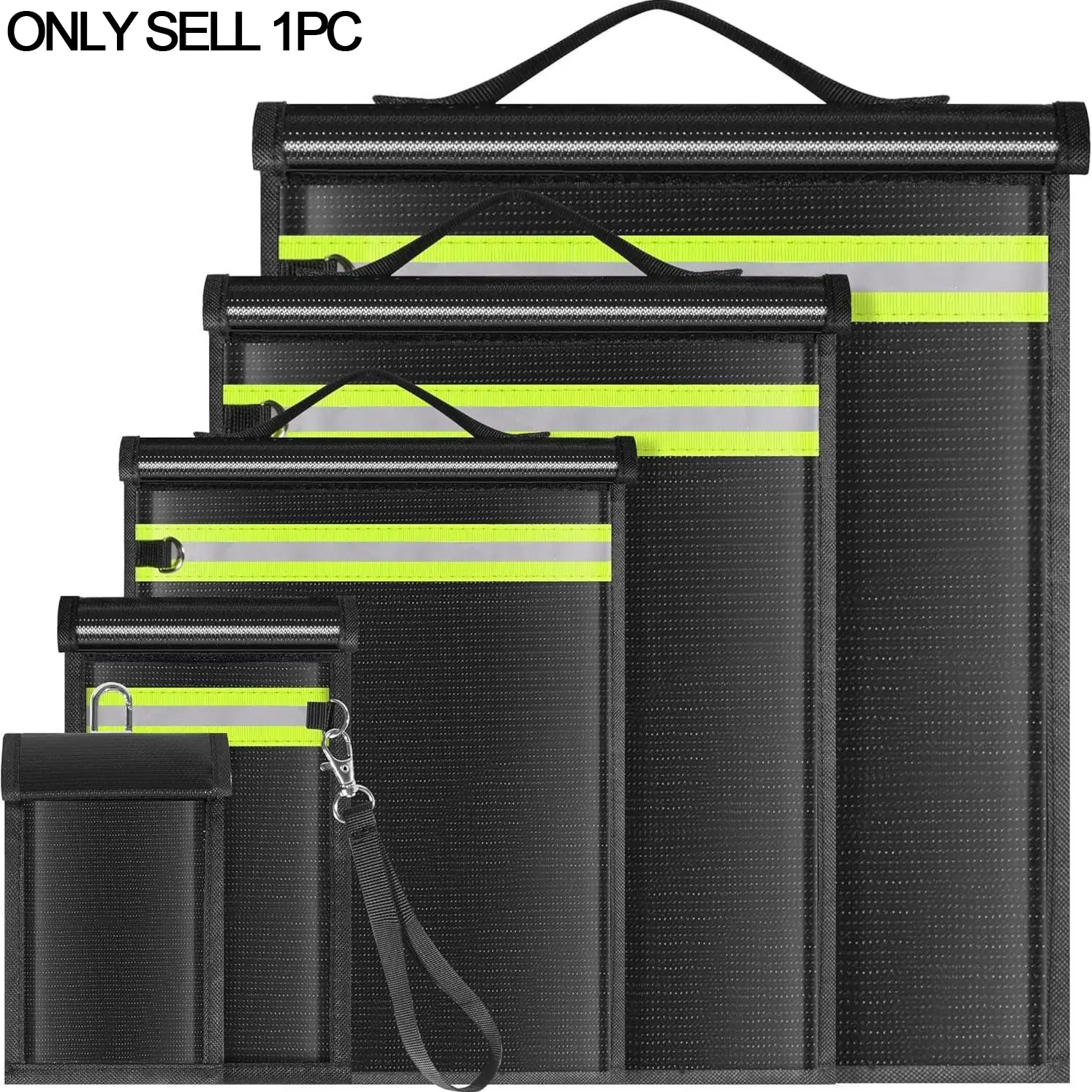 Faraday Privacy Bag, Emp and RFID Blocking, 5 Pack Faraday EMF Proof, Anti-Tacking, Fireproof Key Protection, Phone, Radio, Car Keys, Security Storage, Zipper Pouches, Travel Zipper Pouches, Anti Theft Storage, Zippered Pouch