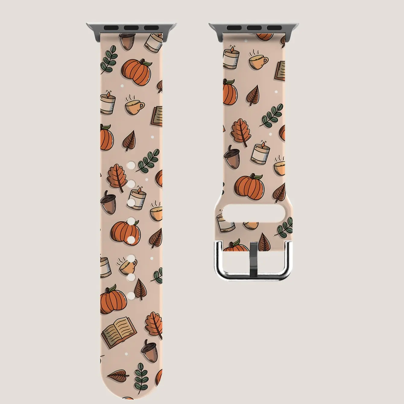 1pc Halloween Pumpkin Leaf Silicone Watch Band, Smartwatch Replacement Straps, For Apple Watch 38-49mm, Unisex Soft Comfortable Strap, Festive Gift for Thanksgiving