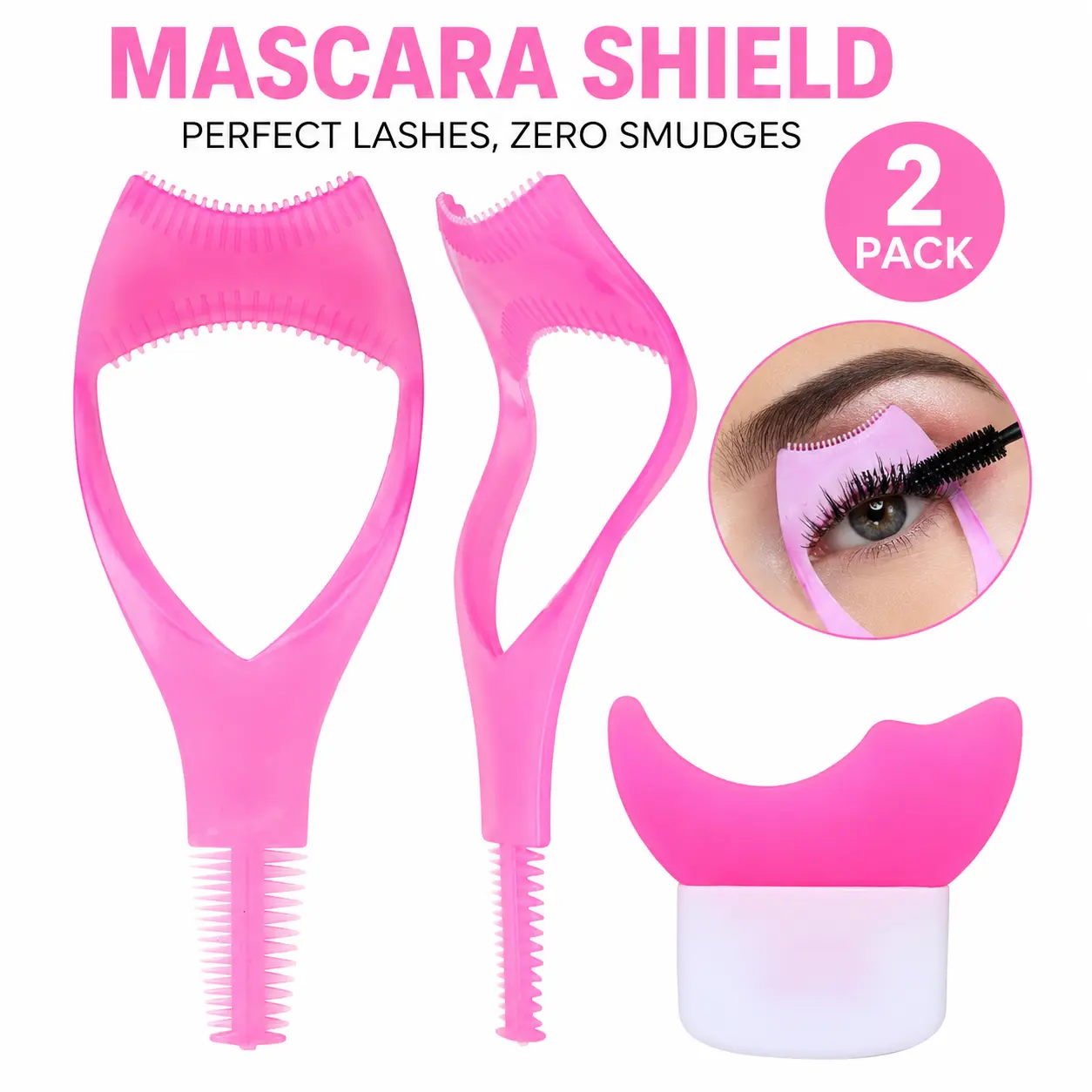 2-Pack Mascara Shield Applicator & Lash Guard Tool Set - Silicone Eye Makeup Guide for Us, 02c-Mascara Shield Multi-Pack, Beginner-Friendly Smudge-Free Lash & Winged Eyeliner Control
