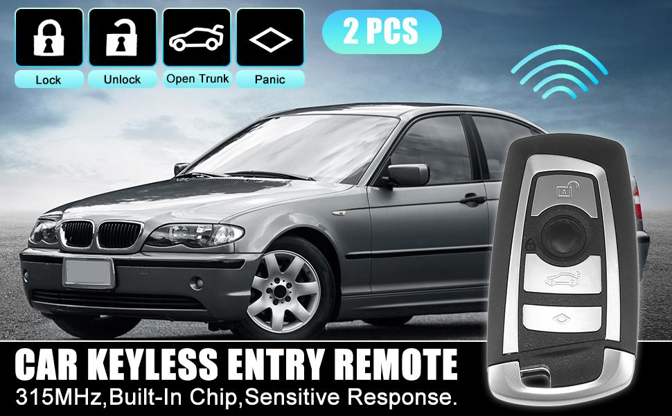 2pcs 315MHz KR55WK49863 Replacement Smart Proimity Keyless Entry Remote Key Fob for BMW 550i 530i 535i 520i 2009-2016 3 Buttons with Door Key PCF794 Chip