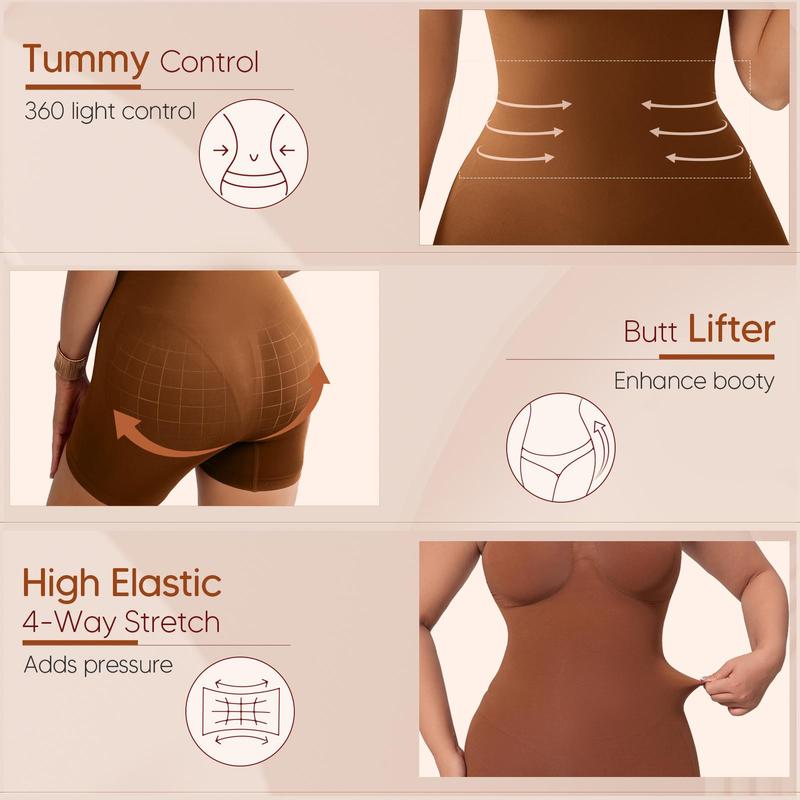 MUEE Strapless High Stretch Tummy Control Shapewear Romper Bodysuit for Women Seamless Sculpting Bodysuit Butt Lifting Body Shaper Thigh Slimmer