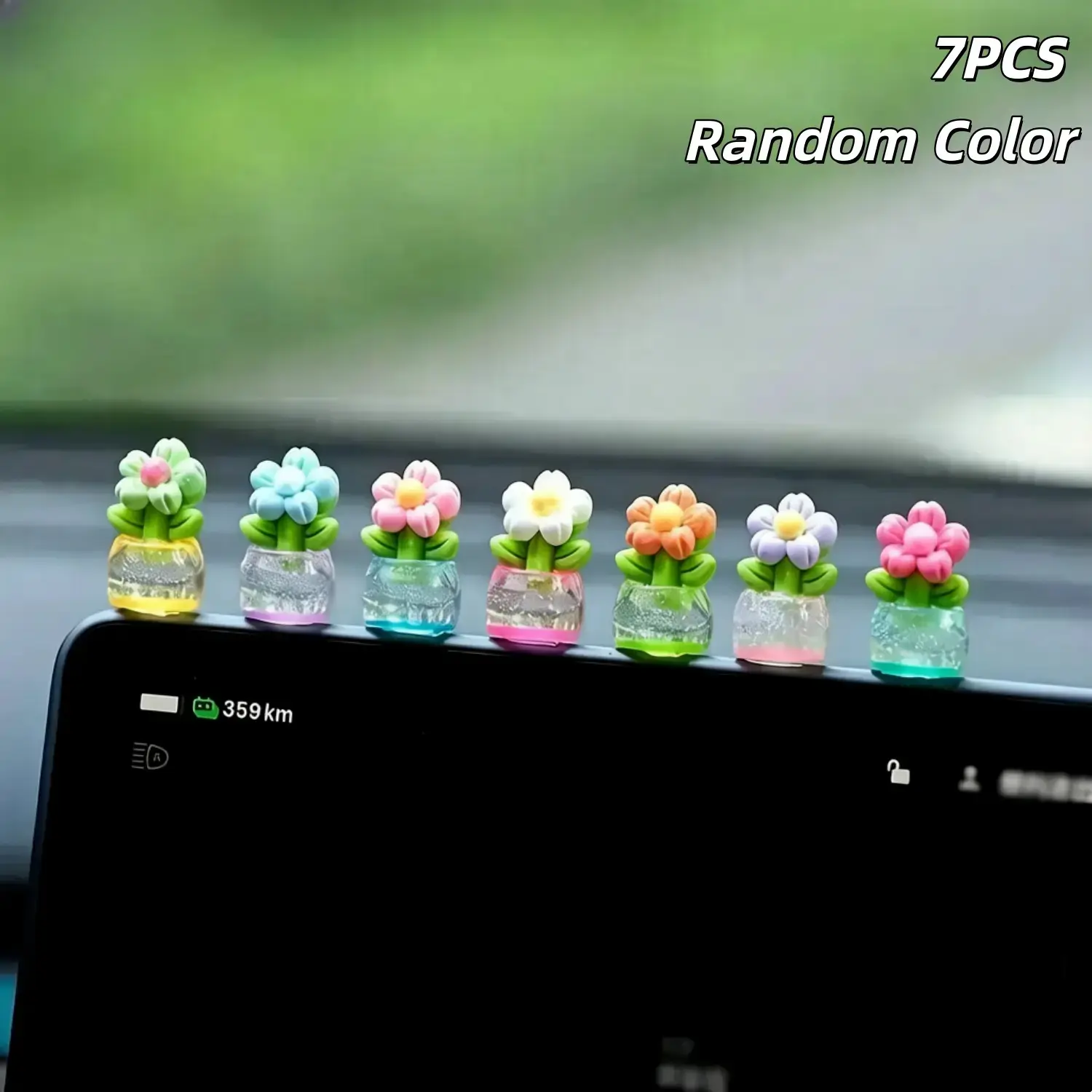 Trending HavenThread Mini Resin Flower Pot Figurines 7 Pack, Realistic Tiny Plant Miniature Ornaments, Versatile DIY Handmade Decor, Stylish Car Interior Dashboard Desktop Ornament, Thoughtful Small Holiday Gift Idea sohochic