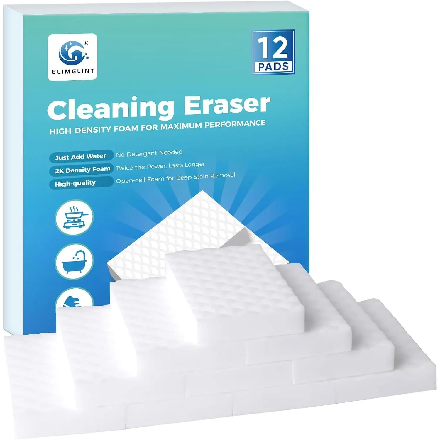12PK Magic Sponges Cleaning Eraser,    Pads