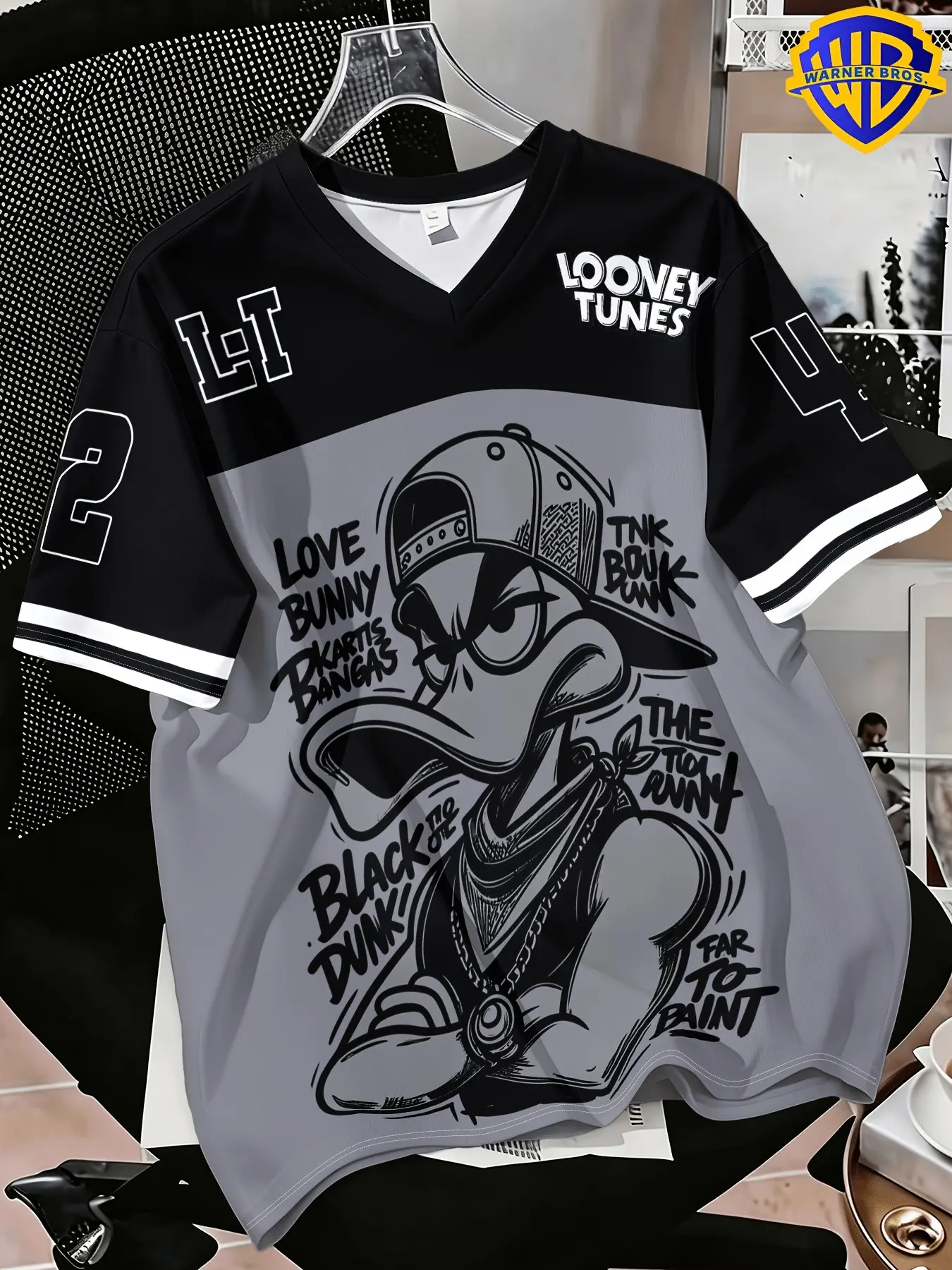Looney Tunes Theme Digital Print T-Shirt, Unisex Fitted Long Sleeve, All over Print, Casual Streetwear, Perfect for Gifts & Daily Wear