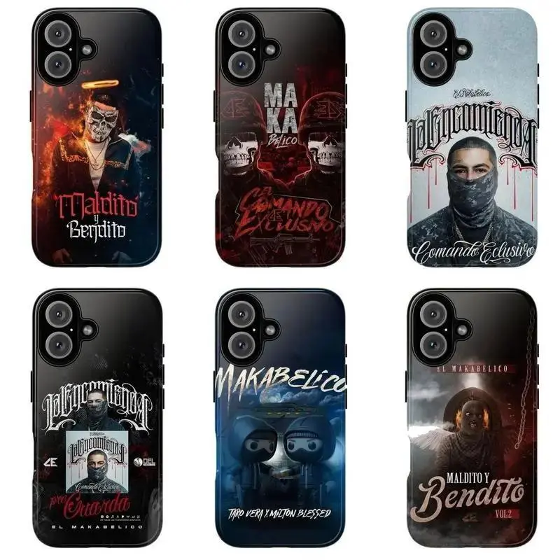 El Makabelico Smartphone Case - Corridos Tumbados Regional Mexican Aesthetic Design, Premium Shockproof Slim Cellphone Shell, Handheld Device Accessory, Gift for Fans, Compatible with iPhone 11-17 Pro Max/Plus & Samsung Galaxy S23-25