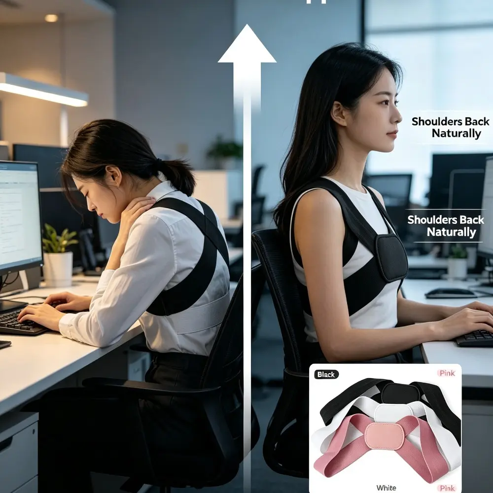 3PCS Adjustable Posture Corrector Belt, Breathable Fabric Back Support Brace, Comfortable Spine Straightener for Daily Commute, Home Use and All Kinds of Outdoor Sports