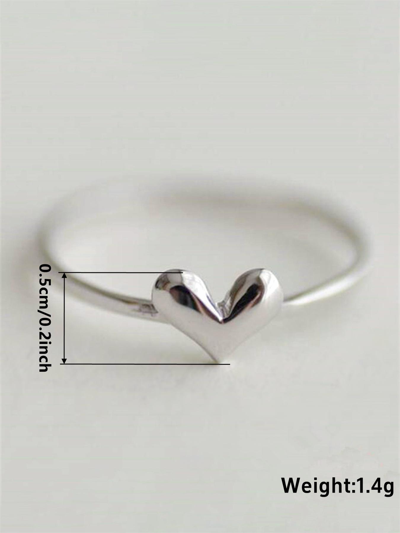 Women's Elegant Heart Design Promise Ring, Exquisite Trendy Minimalist Ring, Fashionable All-match Jewelry for Women for Daily & Party Decoration, Cute Gifts for Her, Heart Signet Ring, Promise Ring Gf