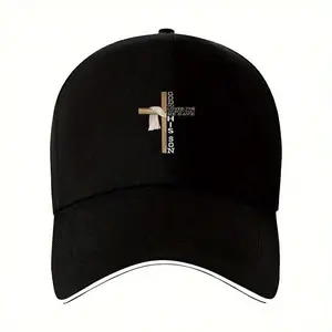 Unisex Casual Daily Lightweight Trucker Cap - 1pc Adjustable Hat with Geometric Wooden Cross & "GOD LOVED THE WORLD HE GAVE" Letters