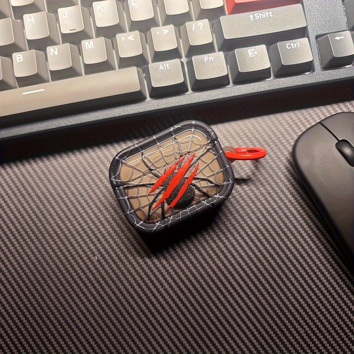 1 Spider Web Personalized Creative Red [With Red Circle] European And American Ins Style Trendy Men And Women Spider Scratch Demon Halloween Blood Red Dark Color