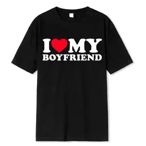 T Shirt I Love My Boyfriend Tee Women Manga Tshirt Female Funny Clothes T-shirt good graphic tees