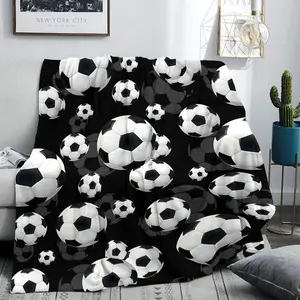 A Soccer Pattern Blanket Gifts for Boys Sport Soccer Throw Blanket for Bedding Bedroom Decor Stuff for Kids Adults Soccer Decoration