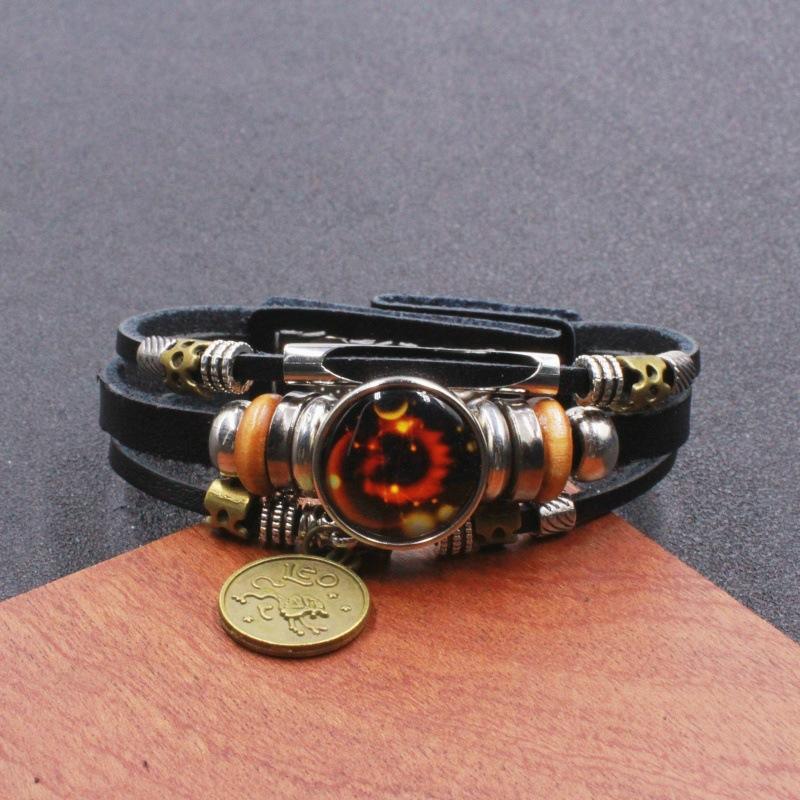 Twelve Zodiac Sign Bracelets Korean Style for Couples and Friends Fluorescent Glowing Bangles Jewelry Gifts Ideal for Her Him