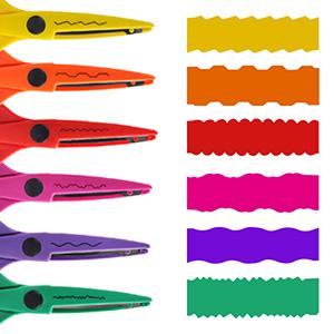 UCEC Craft Scissors - Decorative Edge, 6 Pack Extended Pattern Scissors with Different Designs, Fun for Kids, Teachers, Crafts, Scrapbooking, DIY Photos, Album