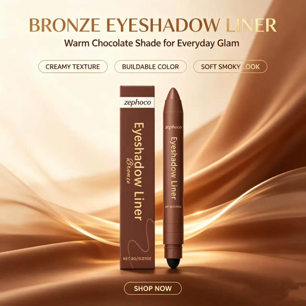 Zephoco Eyeshadow Liner 2 In 1 Cream Eye Pencil, Formulated with Mineral Oil & White Beeswax, Create Glossy Stereo Eye Makeup, Built-In Smudger Long Lasting Gentle Eye Makeup,tattoo,lipliner,multi-color,selection,,cool,brown,lash,stamp,,colored