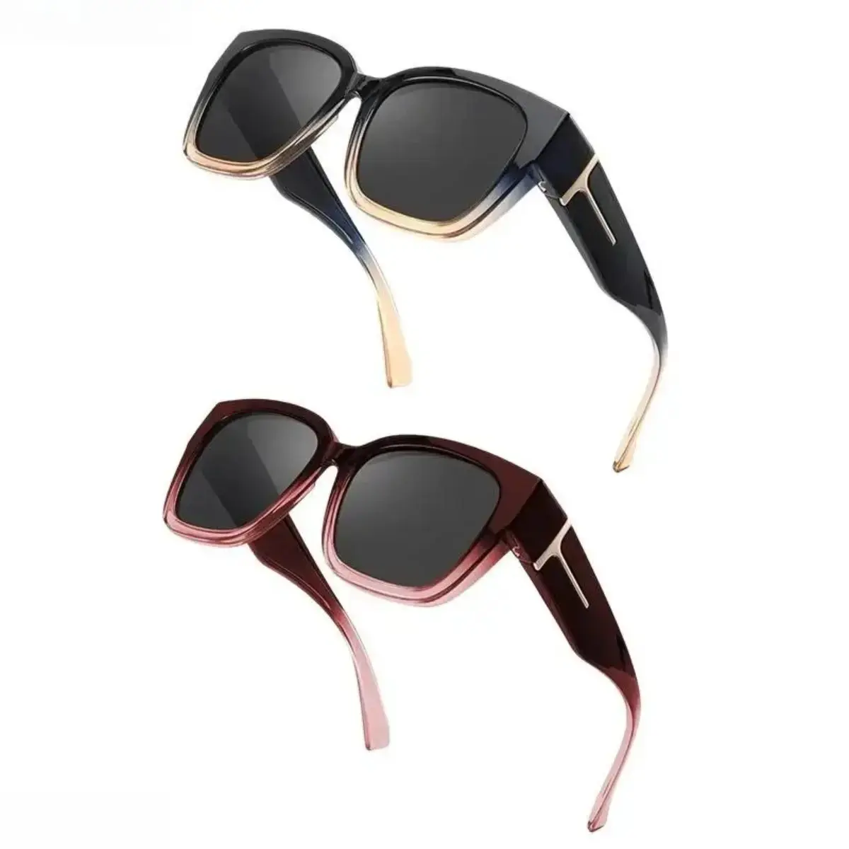 Unisex Polarized Fit-Over Sunglasses for Prescription Glasses - Rectangular Frame, UV400 Anti-Glare Mirrored Lenses, Sun Protection for Driving & Outdoor Sports (1/2 Pack), Anti-Glares, Men's Sunglasses, Stylish Accessories, Durable Construction, Eyewear